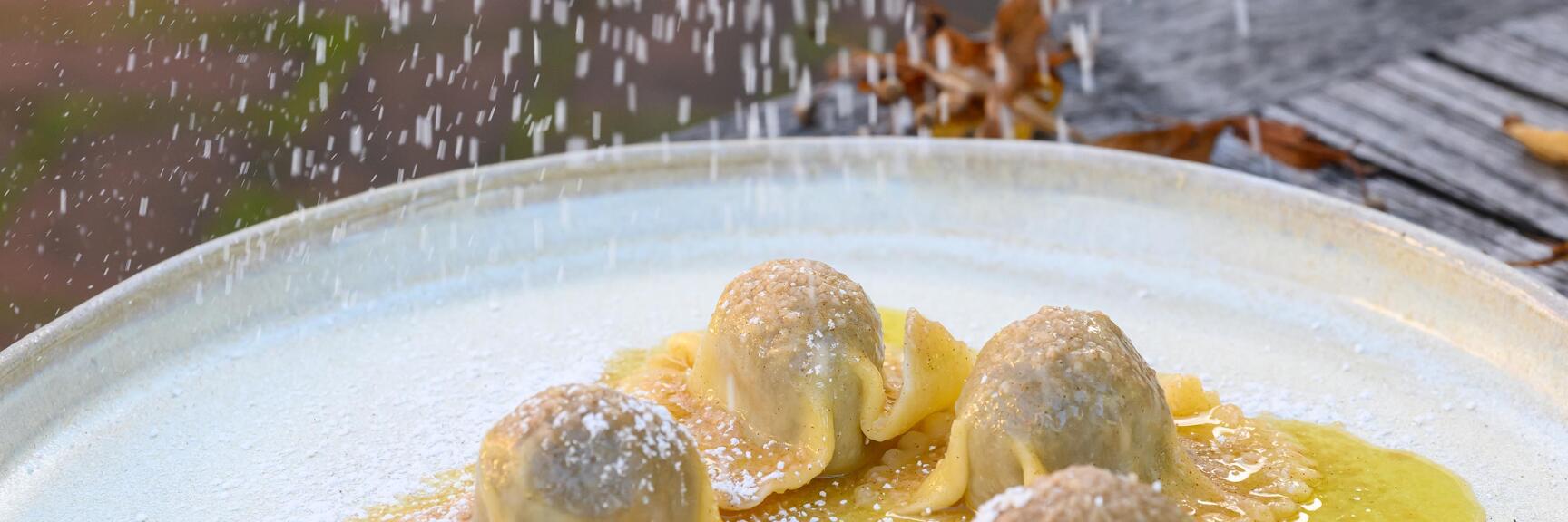 Liegl Restaurant at Hiegl: Carinthian Kletzennudeln