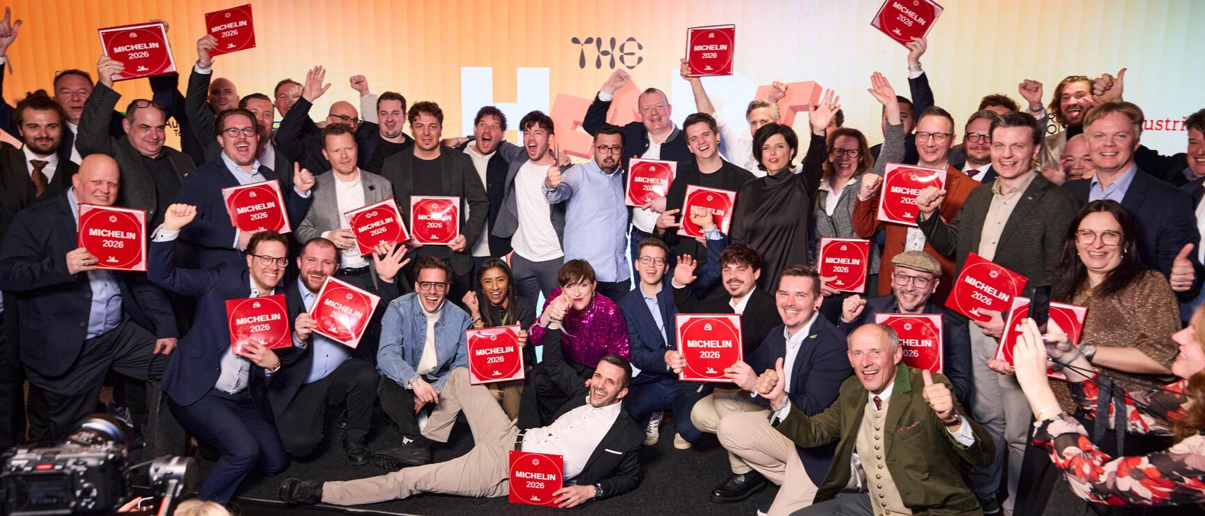 Gruppenfoto: Event "The Heart of Food", Feier der Guide MICHELIN Sterne Österreich 2026 in Schladming-Dachstein