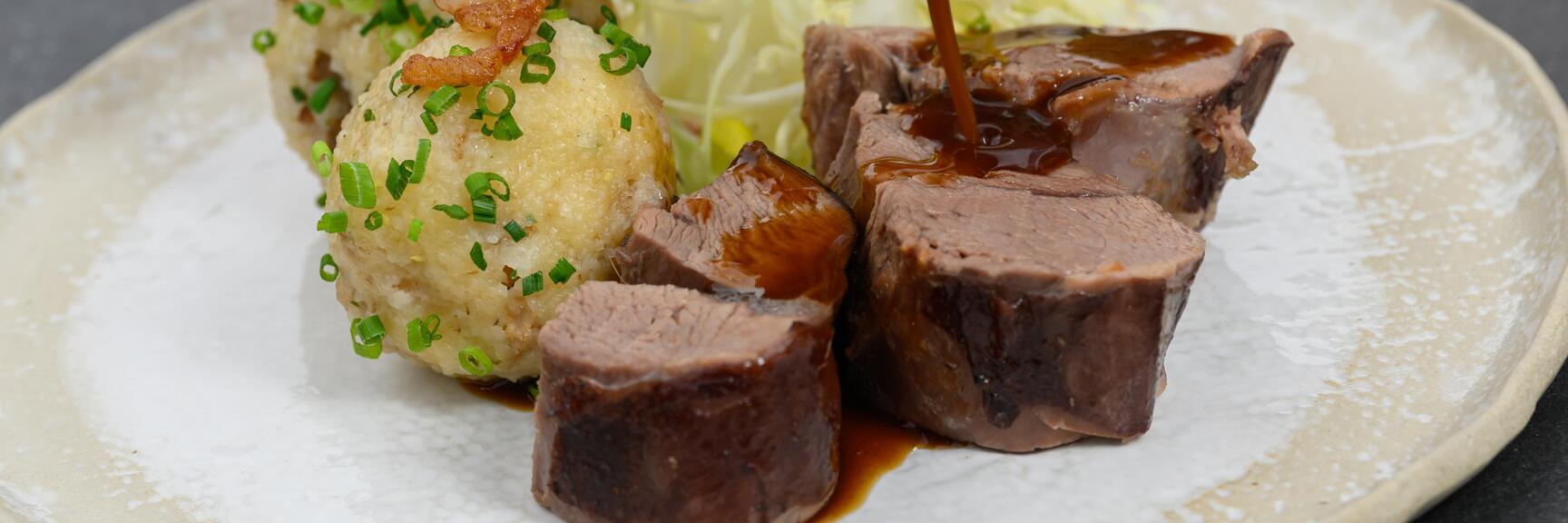 Braised venison shoulder