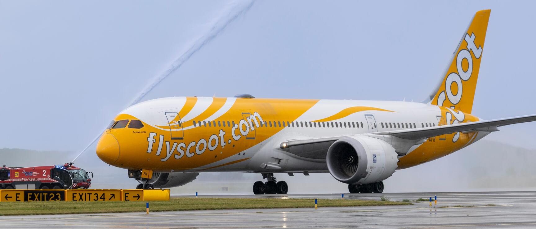 Neue Flugverbindung Wien-Singapur von Scoot: Der Inaugural Flight der Airline Scoot in Wien