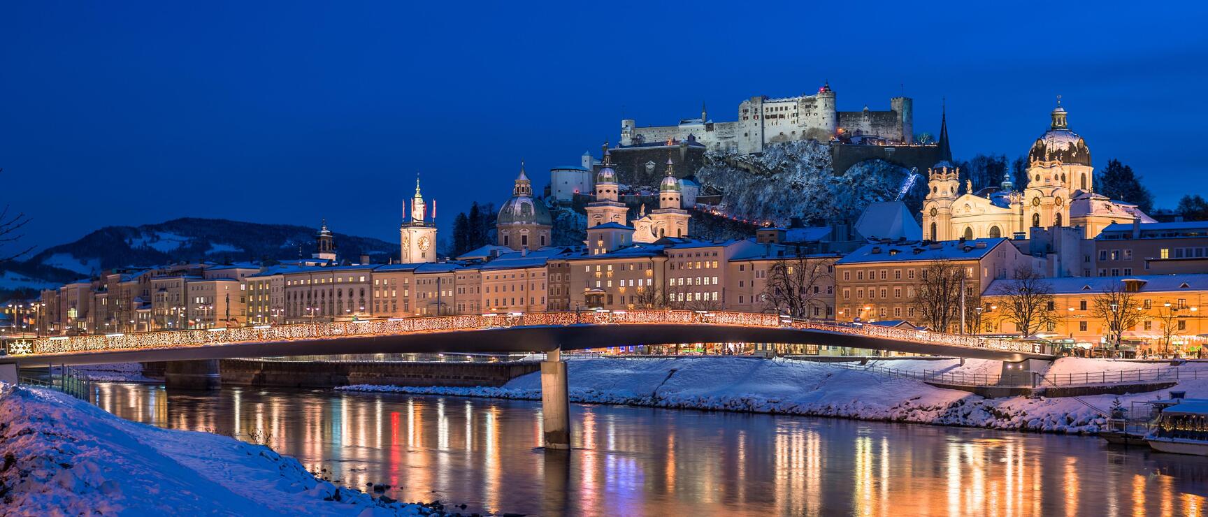 Nacht Panorama Festung Hohensalzburg
