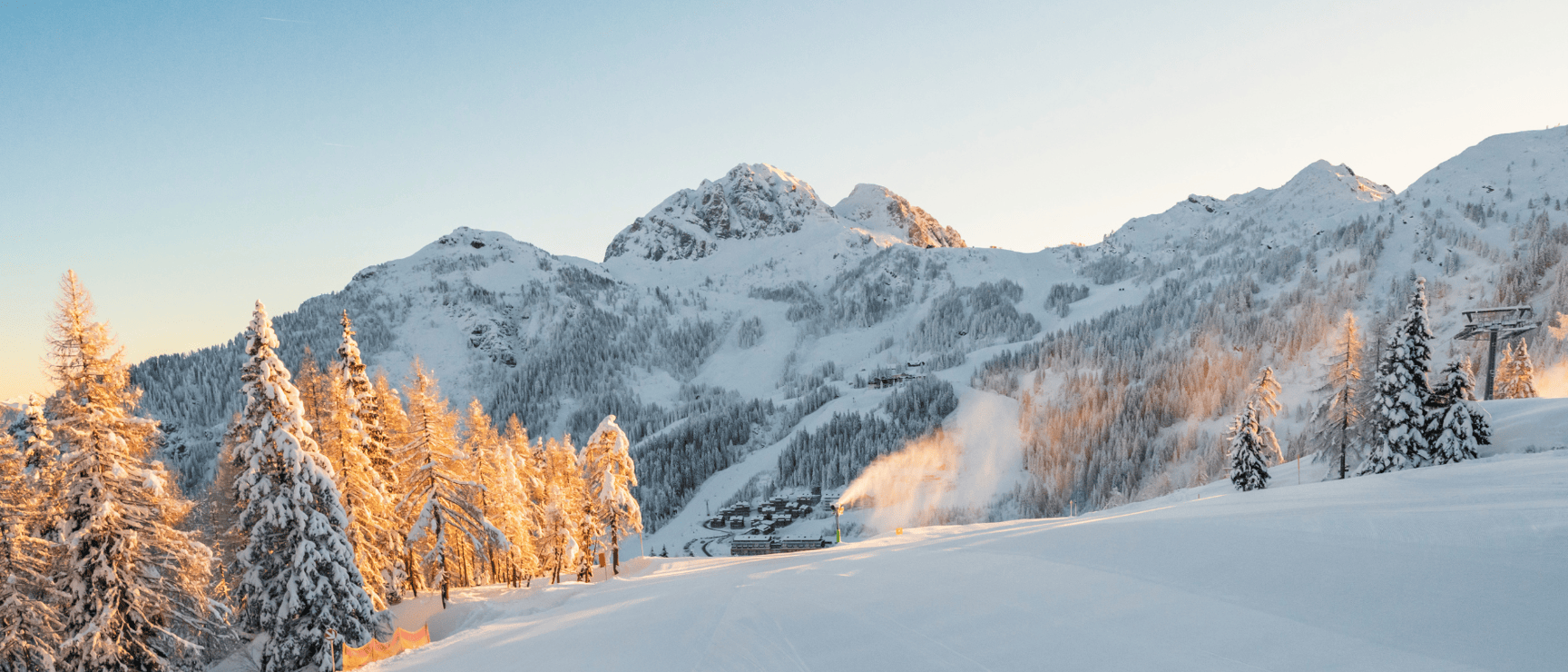 Piste mit Blick auf Gartnerkofel
