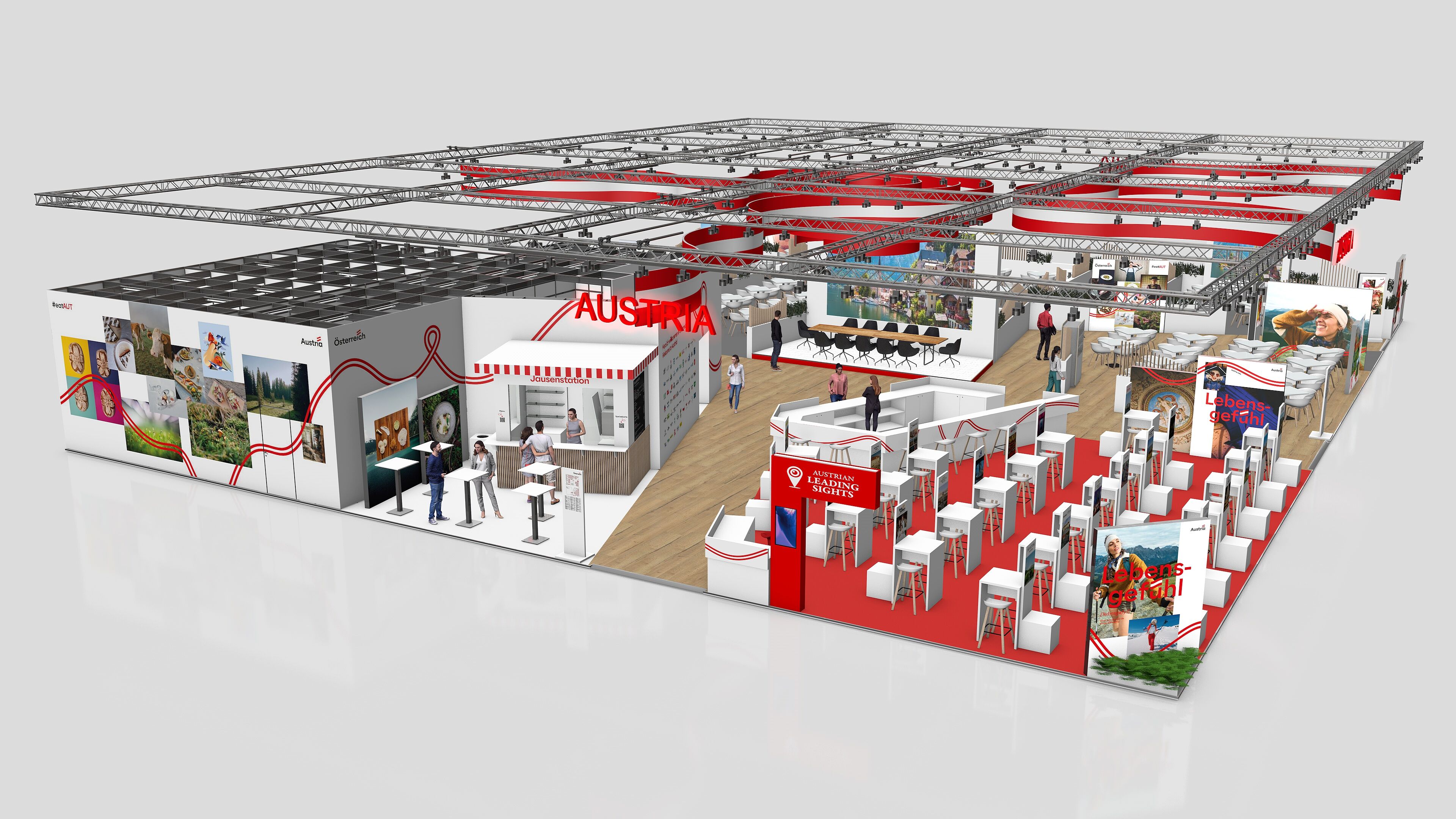 Render-Grafik des Österreich-Stands auf der ITB 2025