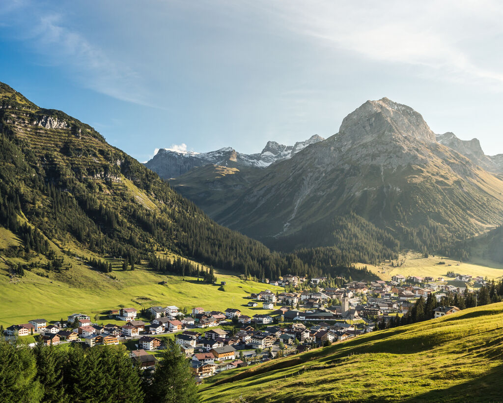 view to the village Lech am Arlberg