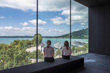 Blick aus Panoramaraum im vorarlberg museum in Bregenz