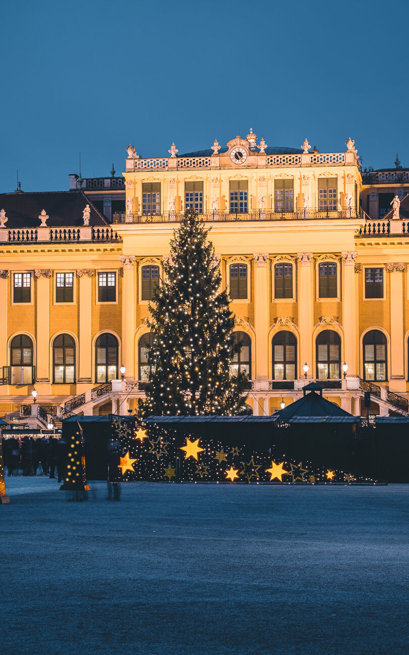 Christmas market in front of Schönbrunn Palace