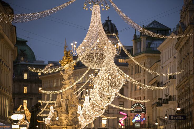 Christmas lights on the Graben in Vienna