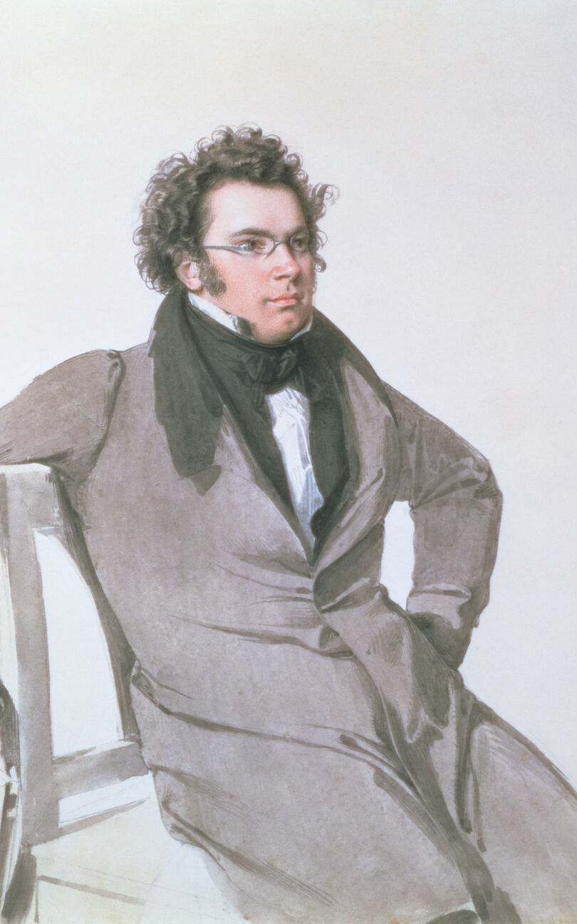 Franz Schubert (1797-1828), 1825 (Wasserfarben auf Papier) von Wilhelm August Rieder (1796-1880)