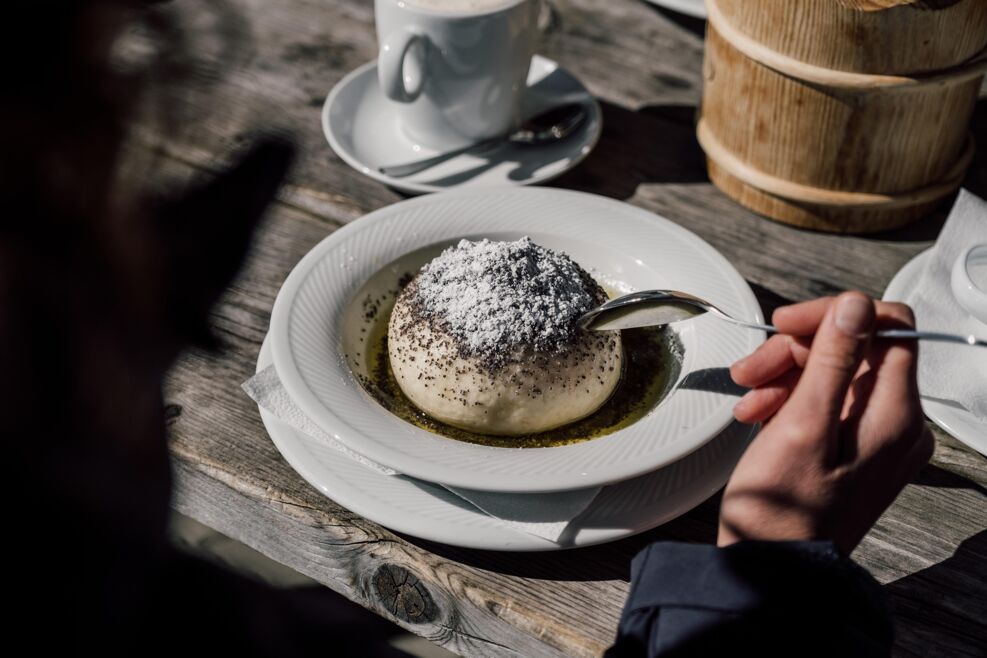 Germknödel (yeast dumpling) in St. Johann in Salzburg