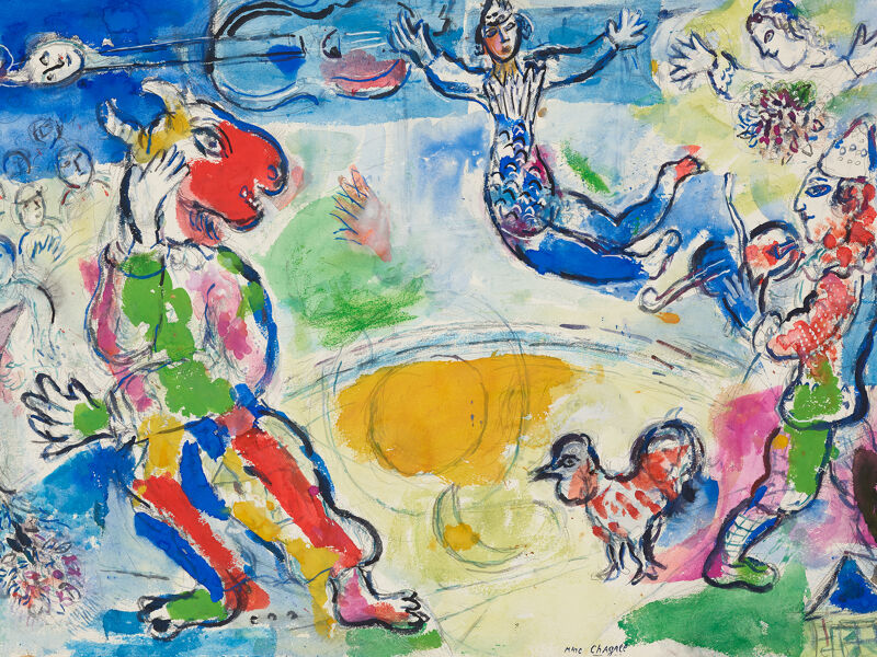 Albertina Wien – Marc Chagall, Der große Zirkus, 1970, Bleistift und Gouache – Sammlung Batliner