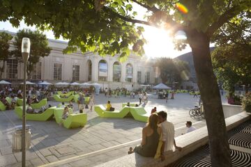 Courtyard at the MuseumsQuartier