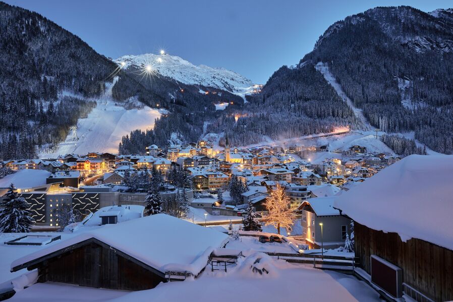 View of the village Ischgl in winter