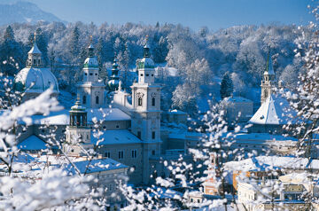 Salzburg city view winter