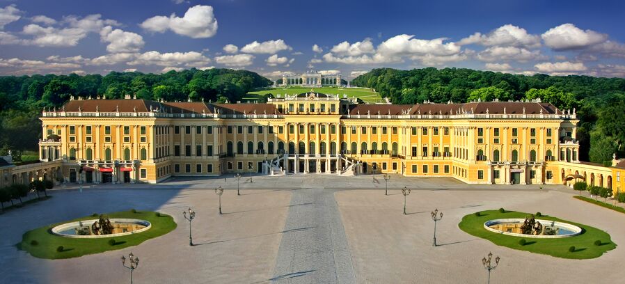 View to Schönbrunn Palace and the Gloriette