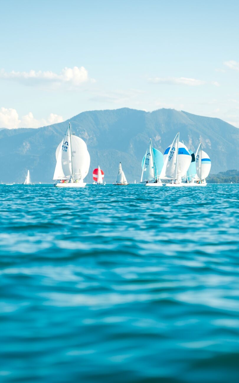 sailing, summer at lake Attersee