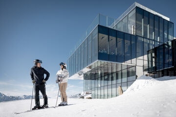 Skiing in Ötztal valley, Sölden Restaurant Ice Q