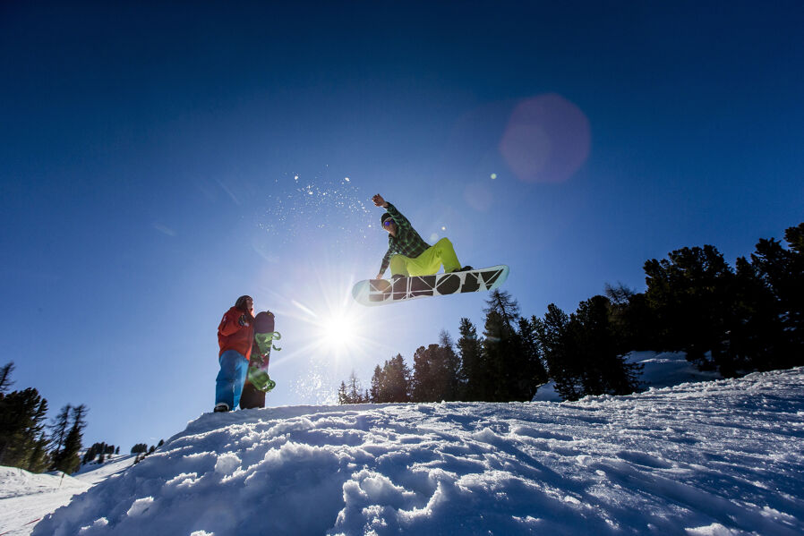 Snowboarders on the Kreischberg mountain