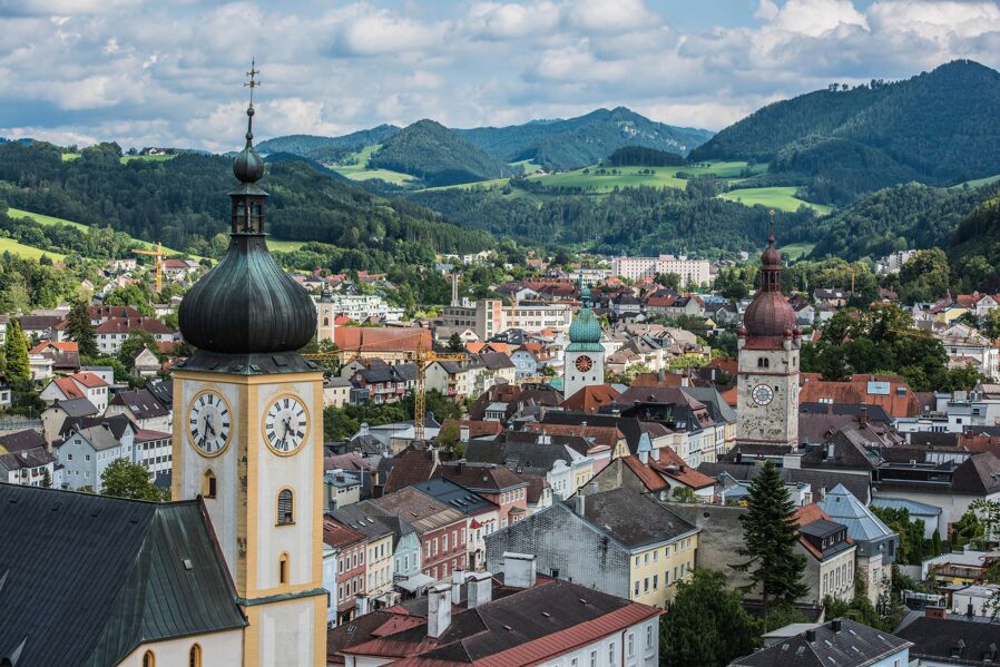 View of the town Waidhofen an der Ybbs