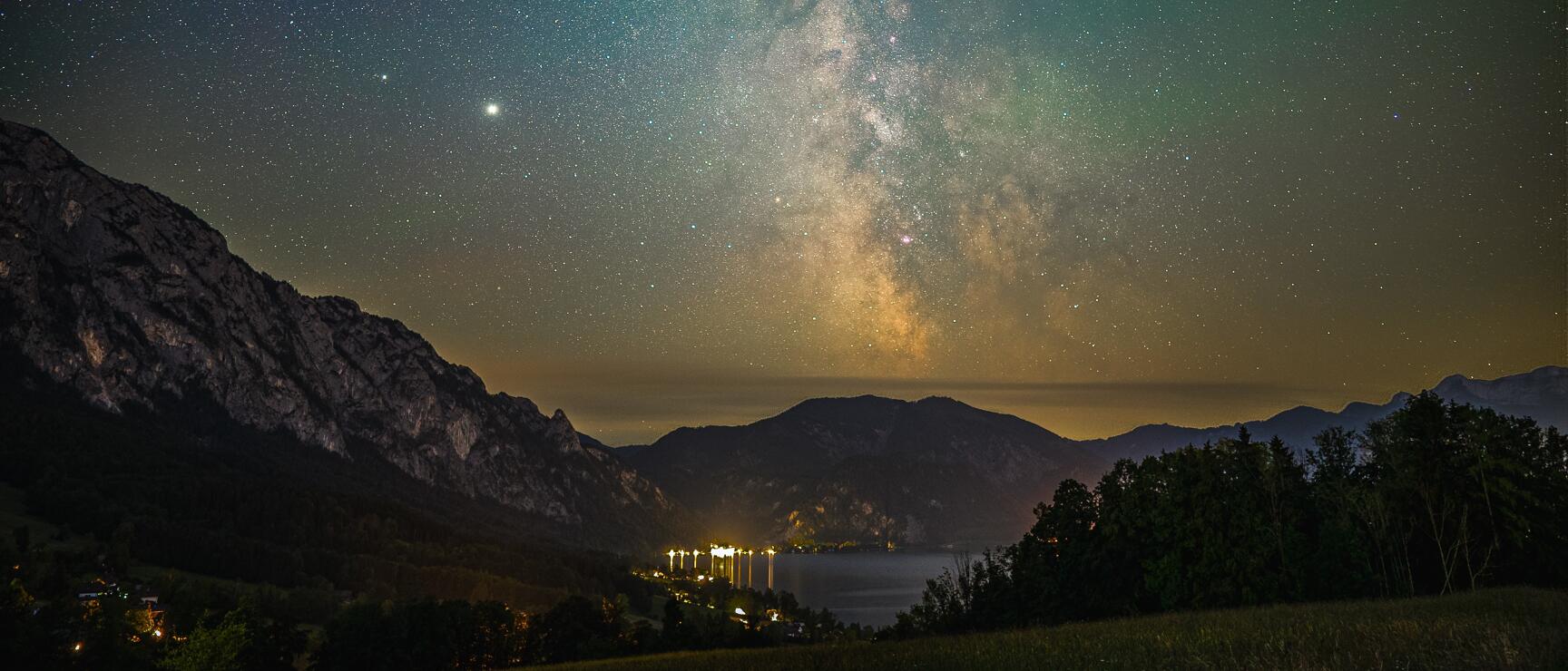 Sternenpark Attersee-Traunsee: widok w kierunku Weissenbach