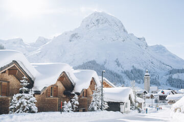 Snow-covered village Lech Zürs am Arlberg