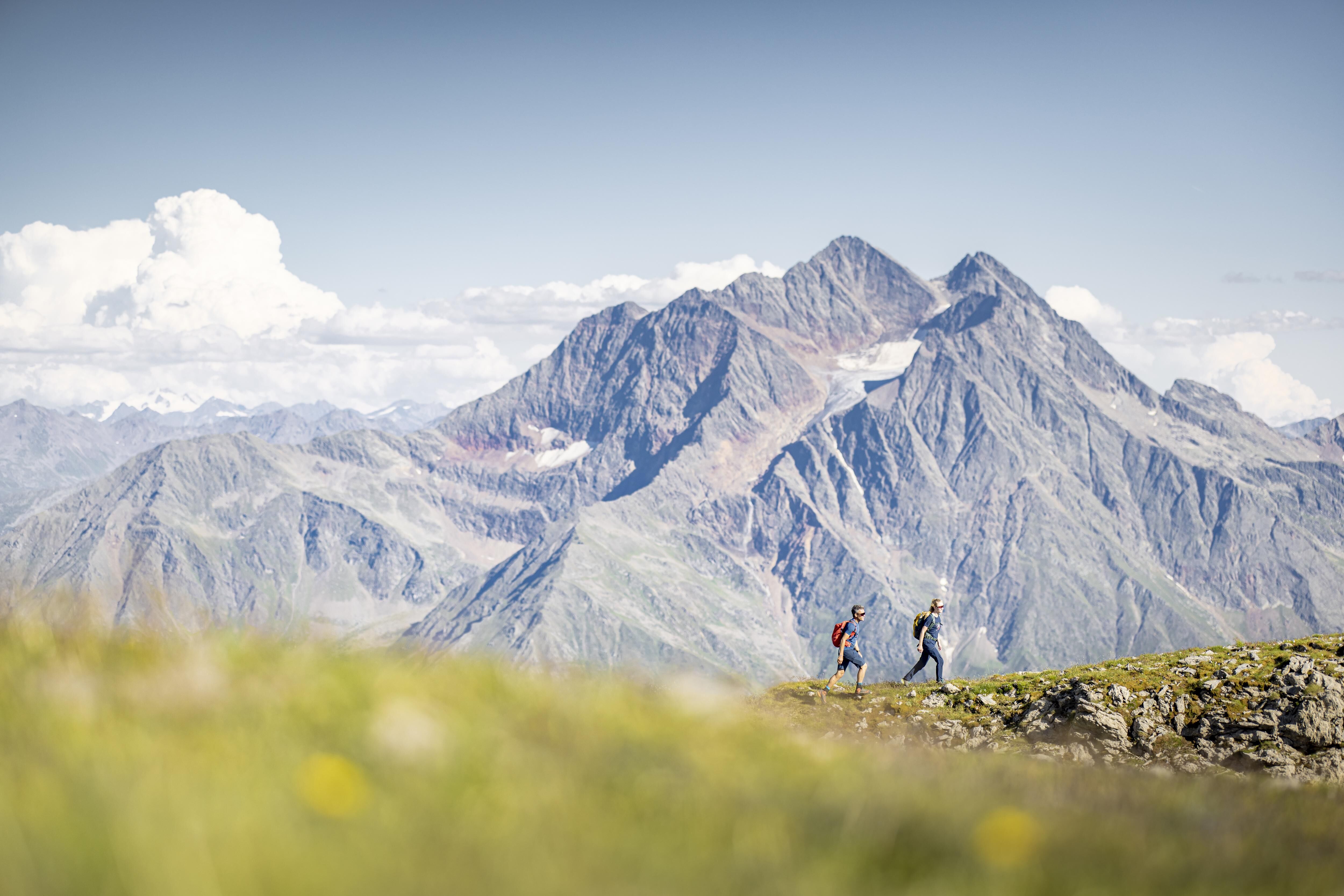 Couple hiking in St. Anton am Arlberg