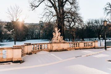 Winterliche Burggarten der Hofburg in Wien