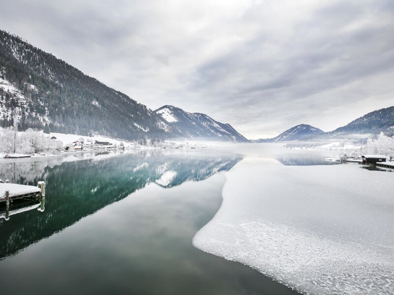 Winter landscape at Lake Weissensee