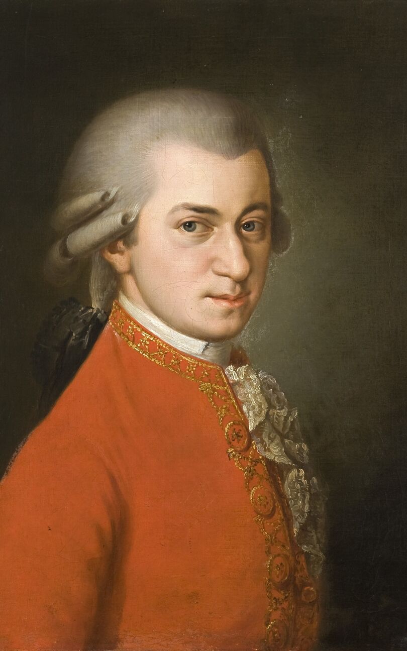 Wolfgang Amadeus Mozart, Brustbild, Öl auf Leinwand, Barbara Krafft, 1819